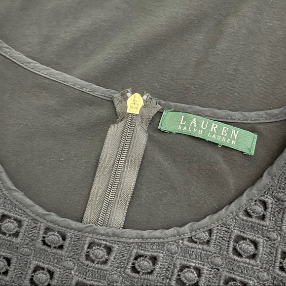 Lauren Ralph Lauren Black Eyelet Textured Tank - Picture 8 of 11